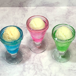 【純喫茶くりいま】ミニサイズクリームソーダ（グリーン）　食品サンプル　ミニチュア　65ｇ 2枚目の画像