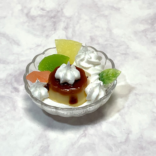 ゆずプリンアラモード 食品サンプル 元祖食品サンプル屋「プリン