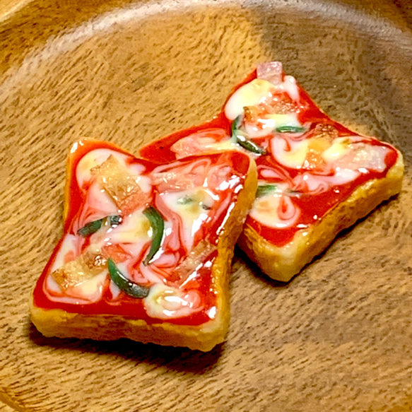 小さなピザトースト 食品サンプル ドール用 ミニチュア 純喫茶