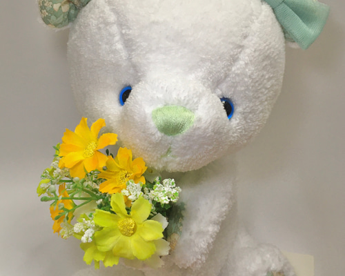 ハンドメイド クマのぬいぐるみ スズランHiromi Sugahara