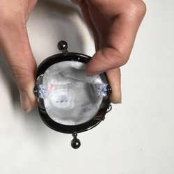 水色ミニコインケース（テケテケ）がま口 3枚目の画像