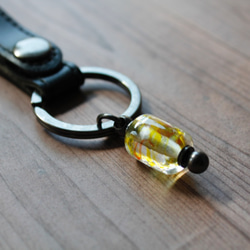 蜻蛉玉のキーホルダー（黄×橙）〈2020-52〉 1枚目の画像