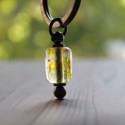 蜻蛉玉のキーホルダー（黄×橙）〈2020-52〉 4枚目の画像