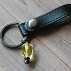 蜻蛉玉のキーホルダー（黄×橙）〈2020-52〉 5枚目の画像