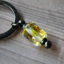蜻蛉玉のキーホルダー（黄×橙）〈2020-52〉 7枚目の画像