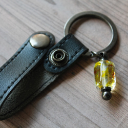 蜻蛉玉のキーホルダー（黄×橙）〈2020-52〉 8枚目の画像