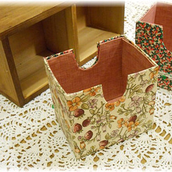 リバーシブルで楽しめる、ミニ引出しBOX（リバティ・秋色） 1枚目の画像