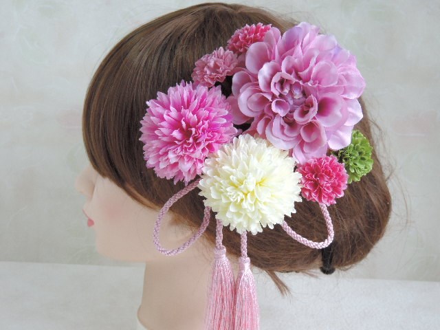 大人のラズベリーピンクの髪飾り ヘッドドレス（アクセサリー