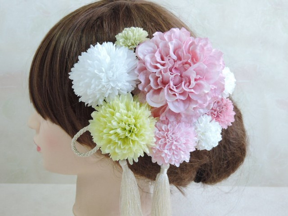 春色マカロンカラーのヘッドドレス　～桜ピンクの色打掛や振袖に～ 2枚目の画像