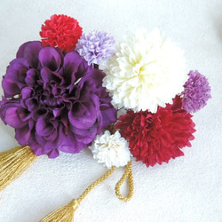 紫×紅×金美麗發飾 第4張的照片