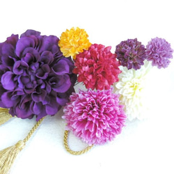 〜紫色花朵復古發飾 - 袴的大正羅馬畢業典禮 第5張的照片