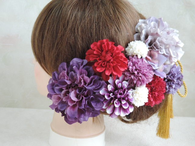 レトロ　アンティーク　玉かんざし ドライフラワー　成人式髪飾り　和装髪飾り　結婚式髪飾り　成人式　卒業式　結婚式　前撮り