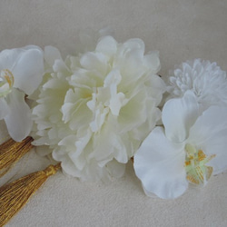 蝴蝶 - 純白色的禮服蘭花和發飾的祝賀 - 和服牡丹的婚姻 第5張的照片