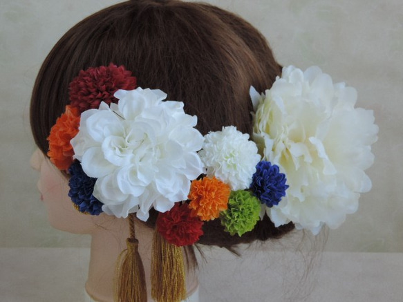芍薬のお花をあでやかに装う和装髪飾り 3枚目の画像