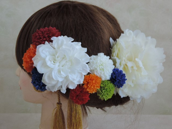 芍薬のお花をあでやかに装う和装髪飾り 2枚目の画像