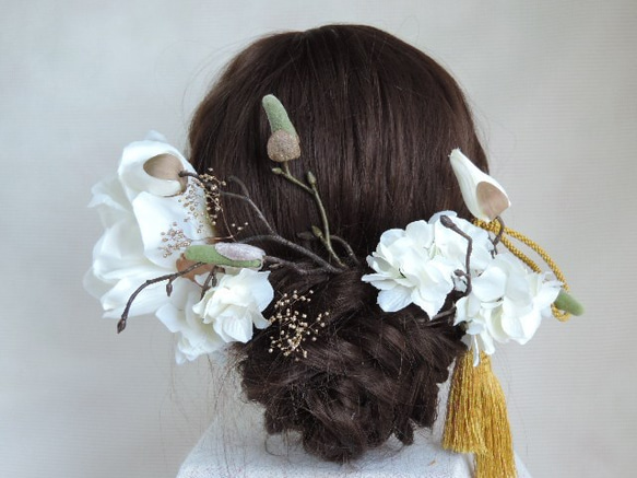 粋(すい）の髪飾り...白無垢の花嫁様へ 3枚目の画像