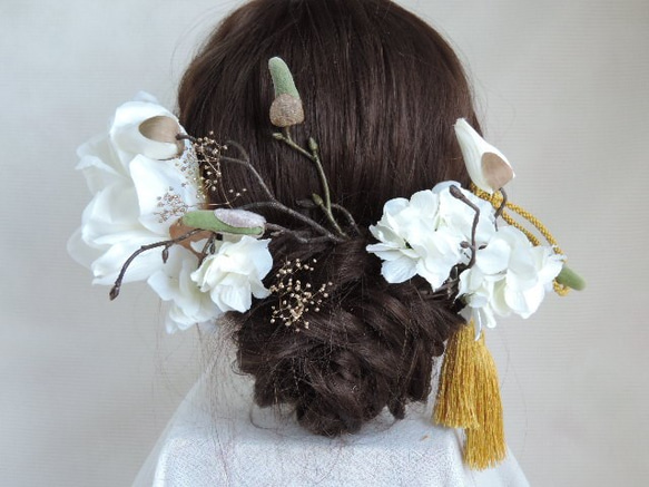 粋(すい）の髪飾り...白無垢の花嫁様へ 4枚目の画像