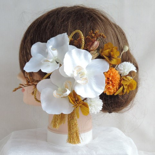 №105♡ドライフラワー髪飾り 成人式 卒業式 ウエディング 結婚式 前撮り ドライフラワー ウェディング 前撮り ヘッドパーツ 成人式髪飾り 成人