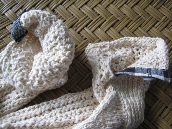オーガニックコットンの手編み靴下（23.0から24.0くらい） 3枚目の画像