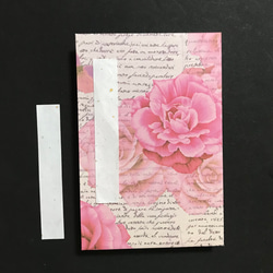 555. ピンクの薔薇の御朱印帳　プリントペーパー （イタリア製）使用　11山　46ページ 1枚目の画像