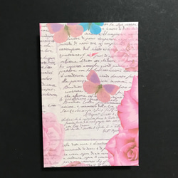 555. ピンクの薔薇の御朱印帳　プリントペーパー （イタリア製）使用　11山　46ページ 5枚目の画像