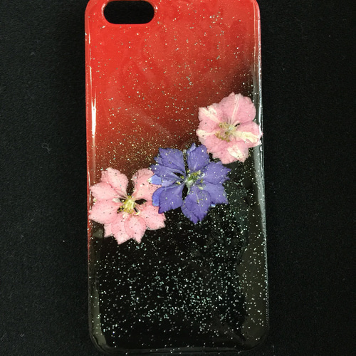 清少納言の贈り物＊iPhone5/5S用 スマホケース 押し花 キラキラ レジン 