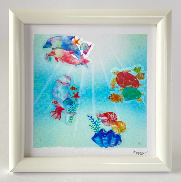 海の仲間たち 』 パステルアート原画 Ω | 優れた品