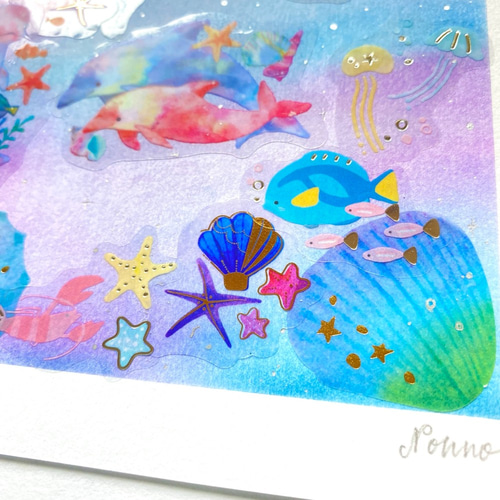 海の生きものたち Ⅰ 』 パステルアート原画 絵画 【ぐりふぉれ