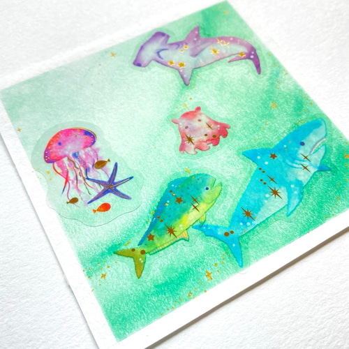 海の生きものたちミニ Ⅱ 』 パステルアート原画 絵画