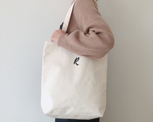 イニシャルロゴトート ロングLサイズ エコバッグ 折りたたみ可 A4