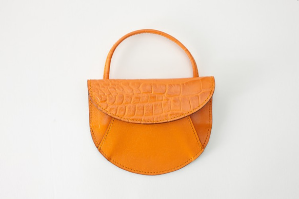 ハルペニー （オレンジ ）小銭入れ  財布 おすすめ レディース 大阪のバッグ職人　手作り　 1枚目の画像