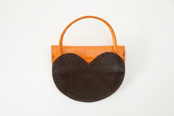 ハルペニー （オレンジ ）小銭入れ  財布 おすすめ レディース 大阪のバッグ職人　手作り　 2枚目の画像