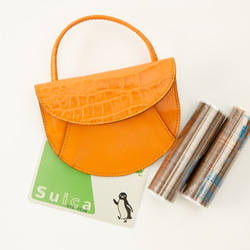 ハルペニー （オレンジ ）小銭入れ  財布 おすすめ レディース 大阪のバッグ職人　手作り　 3枚目の画像