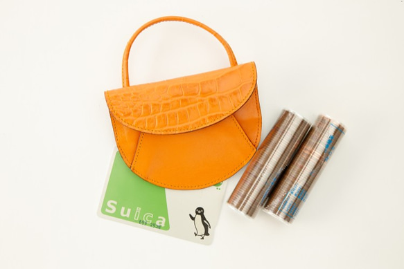 ハルペニー （オレンジ ）小銭入れ  財布 おすすめ レディース 大阪のバッグ職人　手作り　 3枚目の画像