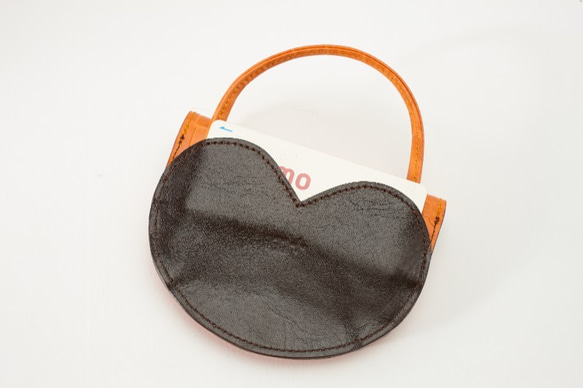 ハルペニー （オレンジ ）小銭入れ  財布 おすすめ レディース 大阪のバッグ職人　手作り　 4枚目の画像