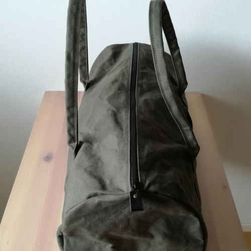 ちいちゃん様オーダー分》☆防水防汚帆布☆のボストンバッグ【オリーブ