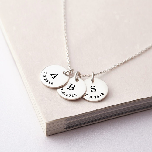 ☆子供のイニシャル&誕生日ペンダント☆ママのネックレス☆シルバー925