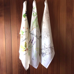 キッチンクロス フルーツ 水彩　Fruits & Flowers Kitchen cloth 6枚目の画像