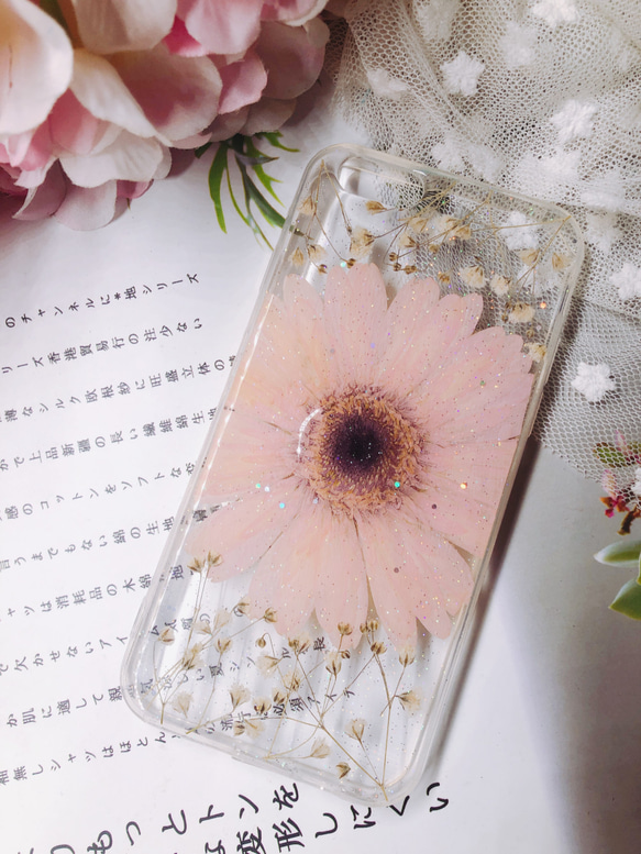 大きなピンクの花 スマホケース  iphone15 iphone11pro iphone12pro/14pro/14 3枚目の画像