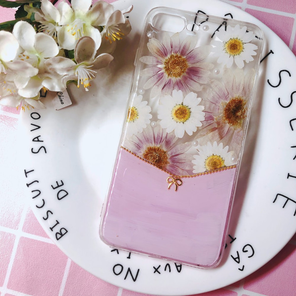 ピンクの花の海 スマホケース  iphone11 iphone11pro/iPhone14pro/14/14plus 2枚目の画像