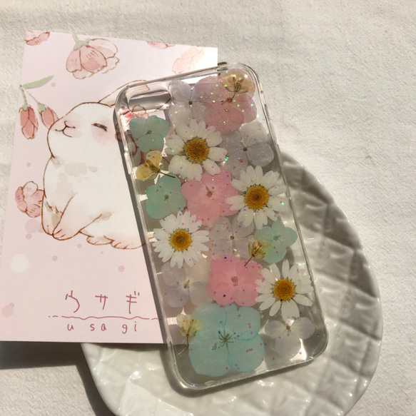 ロマンチックなピンク押し花ケース スマホケース  iphone15 iphone11proiPhone14pro/14 2枚目の画像