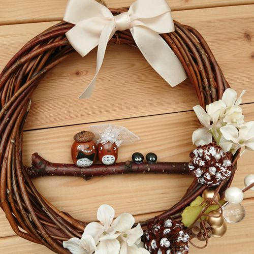 結婚式 どんぐりウェルカムリース タペストリー・壁掛け えぽ 通販