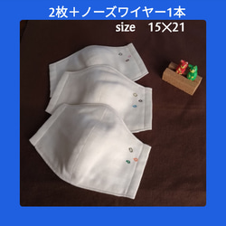 【SALE】2枚セット　選べる大人マスク　ノーズワイヤー1本付 1枚目の画像
