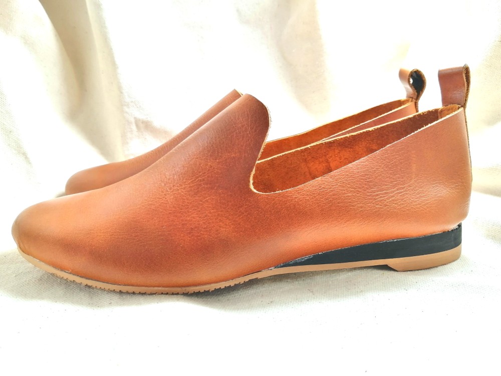 ★柔らかく履きやすい革靴☆ぺたんこ靴A03☆大人可愛い☆軽量☆フラットシューズ☆明るめブラウン☆上質レザー☆