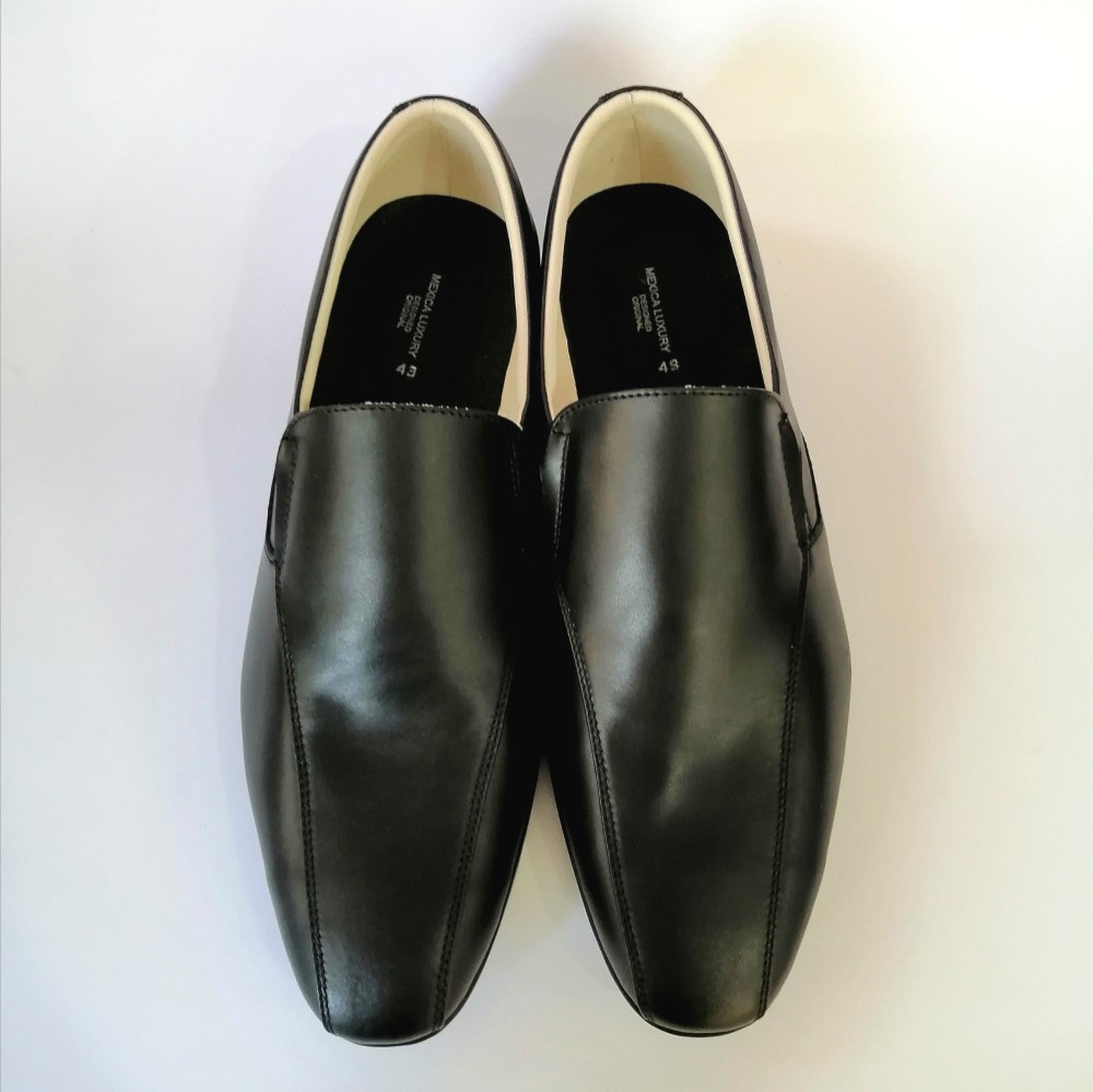 ◇無料サイズ調整可◇本革◇ビジネス◇ヴァンプスタイル◇カジュアル◇ブラック◇