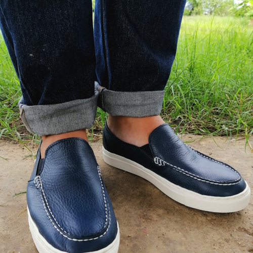 ◇本革ローファー◇男女兼用◇スニーカーソール仕様◇無地◇シンプル