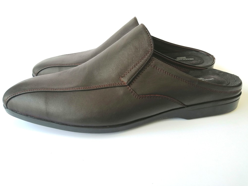 ◆本革サンダル◆スリッポン◆ブラウン◆カラー変更無料◆牛革◆ハンドメイド◆