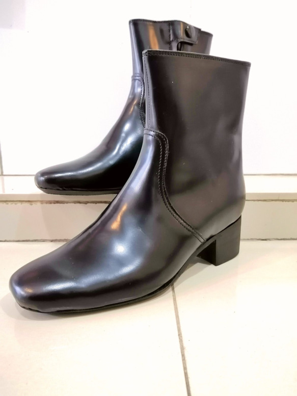 ◇無料サイズ調整◇本革ブーツ◇雨雪用底交換可◇防水◇本革レザー◇レディース◇楽々サイドジップ◇ 5枚目の画像