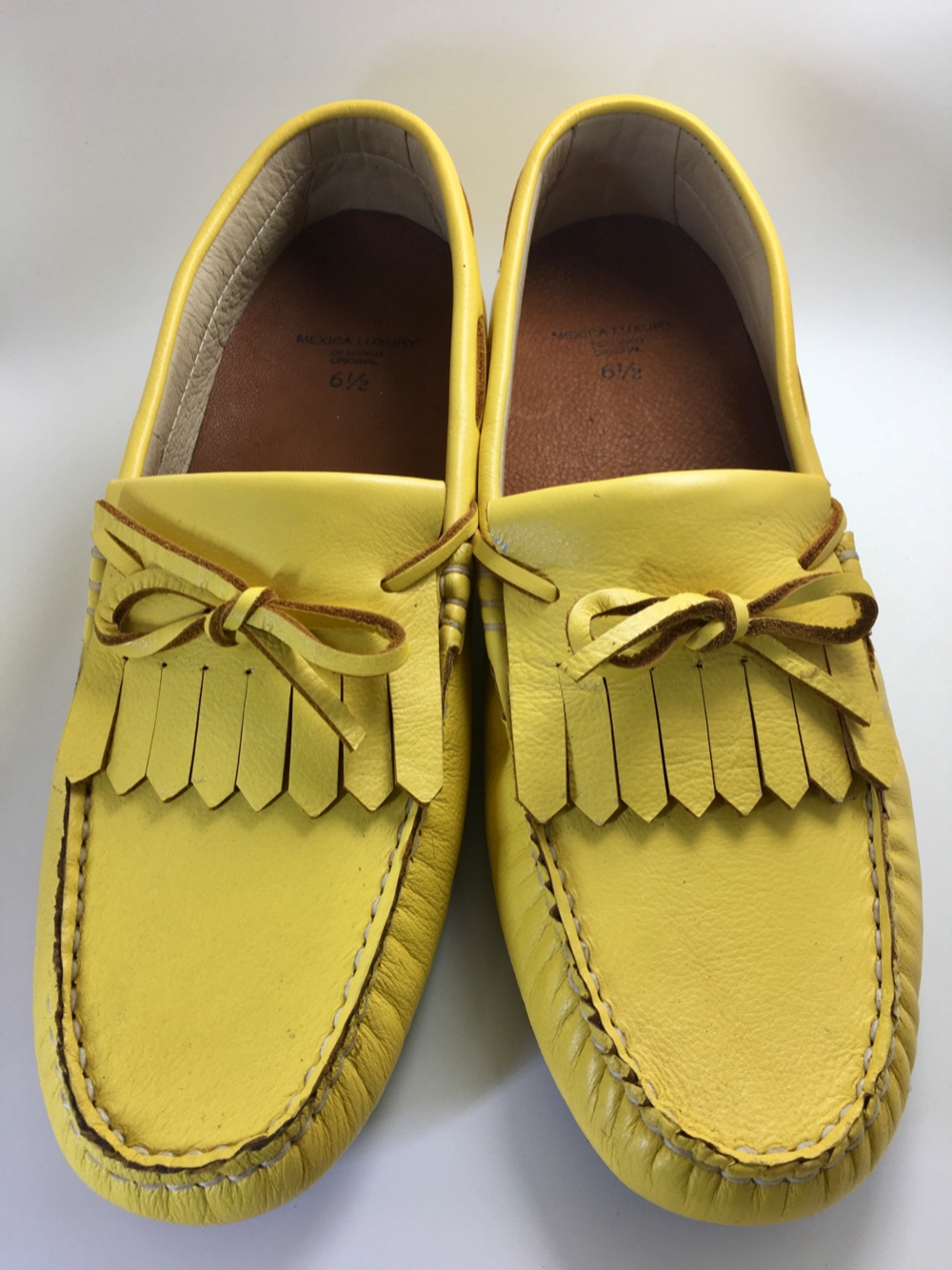 ★履きやすい柔らかい革仕様★定番ローファー★レディース★メンズ★ミモザイエロー★牛革レザー★キルトローファー★