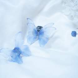 青い蝶ヘアクリップ /真夜中とティンカーベル 7枚目の画像